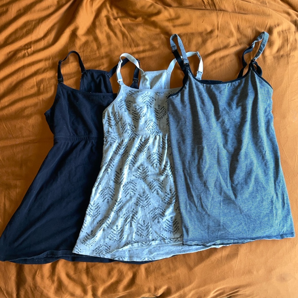 Nursing Breastfeeding Black, White, and Gray Tops